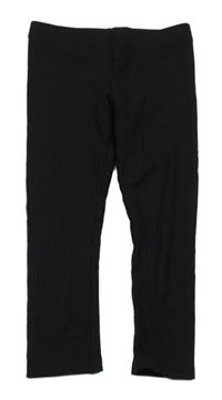 Čierne rebrované legíny H&M