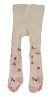 Světlerůžové punčocháče s obrázky - princezna