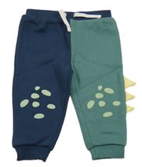 Tmavozeleno-tmavomodré tepláky s puntíky a ostny Primark