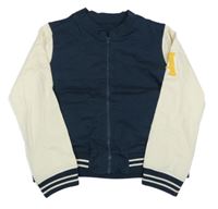 Tmavomodro-krémová propínací mikina Dunnes