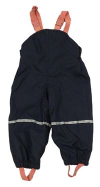 Tmavomodré nepromokavé zateplené laclové kalhoty Lupilu