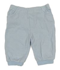 Světlemodro-biele pruhované tepláky