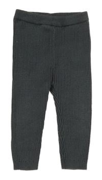 Tmavosivé rebrované pletené tepláky George