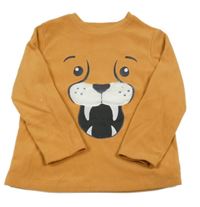 Hnedá fleecová pyžamová mikina s ňufáčikom 