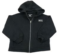 Čierna prepínaci mikina s nápisom a kapucňou F&F