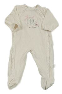 Smotanový zamatový overal s králikom