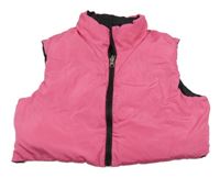 Tmavorůžová šusťáková zateplená oboustranná crop vesta