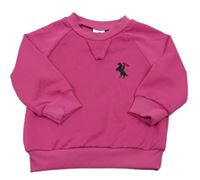 Fuchsiová mikina s výšivkou