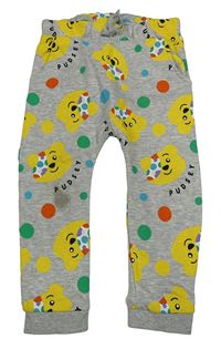 Sivé melírované bodkovaná é tepláky s Pudseym George
