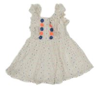 Bílé vzorované šaty s třásněmi a volánky M&S