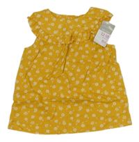 Nové - Hořčicová květovaná halenka Primark