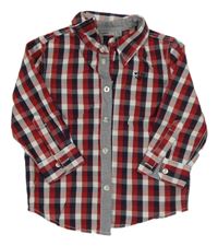Tmavomodro-červeno-bílá kostkovaná košile Mexx