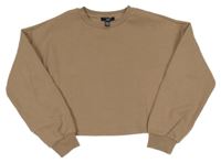 Hnedá crop mikina New Look