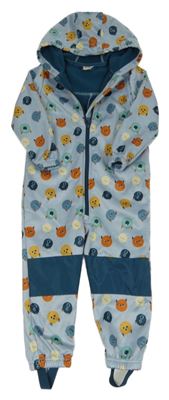 Světlemodrá softshellová kombinéza s příšerkami a kapucí Kuniboo