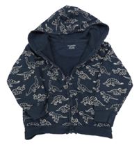 Tmavomodrá prepínaci mikina s dinosaurami a kapucňou Primark