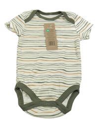 Nové - Smetanovo-zeleno-hnedé pruhované body ChickPea