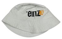 Biely plátenný klobúk s nápisom