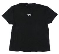 Čierne crop tričko s mašlou