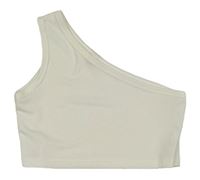 Smotanový rebrovaný crop top
