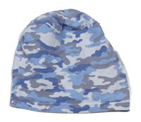 Bílo-modro-šedá army čepice