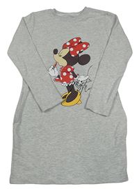 Sivé melírované teplákové šaty s Minnie