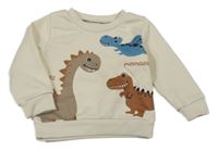 Béžová mikina s dinosaurami