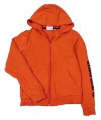 Červená prepínaci mikina s logem na rukávu a kapucňou Timberland