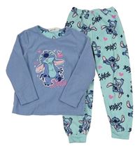 Modré fleecové pyžama so Stitchem Primark
