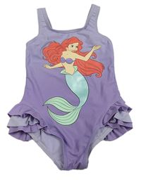 Lila jednodílné plavky s Ariel a volánky M&S