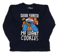 Tmavomodré triko s příšerkou Next