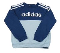Modro-tmavomodrá mikina s logem Adidas