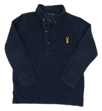 Tmavomodré polo triko s výšivkou Next