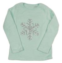 Světlemodré plyšové pyžamové triko s vločkou z flitrů Primark