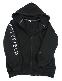 Čierna prepínaci mikina s logom a kapucňou Holyfield