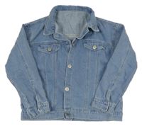 Svetlomodrá rifľová bunda s motýlkom shein