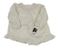 Nové - bílé květované plátěné šaty dunnes