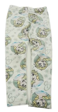 Biele plyšové legíny s Elsou Disney