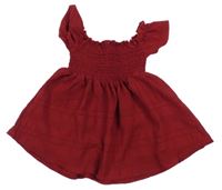 Rubínové ľahké šaty s žabičkováním shein