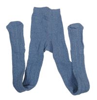 Modré vzorované punčocháče 