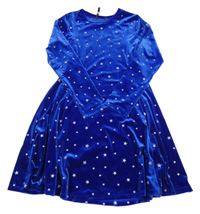 Safírové sametové šaty s hvězdami M&S