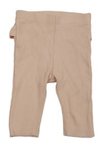 Světlerůžové žebrované legíny s volánky H&M