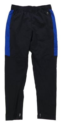 Černé sportovní tepláky s modrým pruhem M&S