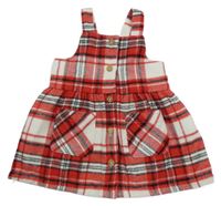 Červeno-biele kockované prepínaci šaty F&F