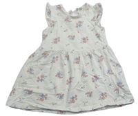 Krémové kvetované bavlnené šaty H&M