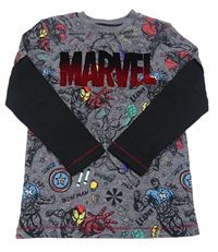 Tmavošedo-čierne tričko s Avengers George