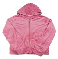 Ružová zamatová prepínaci crop mikina s kapucňou Primark