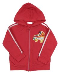 Malinová prepínaci mikina s bruslí a kapucňou