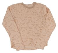 Ružová mikina s nápismi