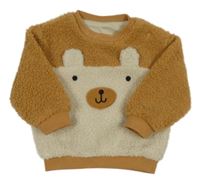 Okrovo-smetanová huňatá mikina s čumákem Nutmeg