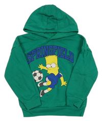 Zelená mikina s Bartem a kapucí Primark